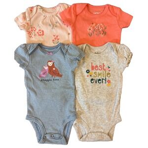 Carters Baby Girl Newborn Outfits Tee Shirts Bodysuits Clothes Smile Snuggles